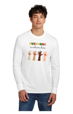 Adult Long Sleeve Shirt "White" - Everyone Is Welcome Here