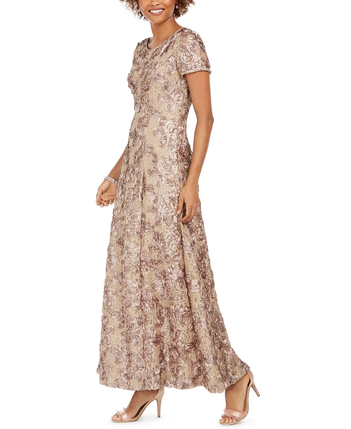 Alex Evenings Rosette A-Line Dress