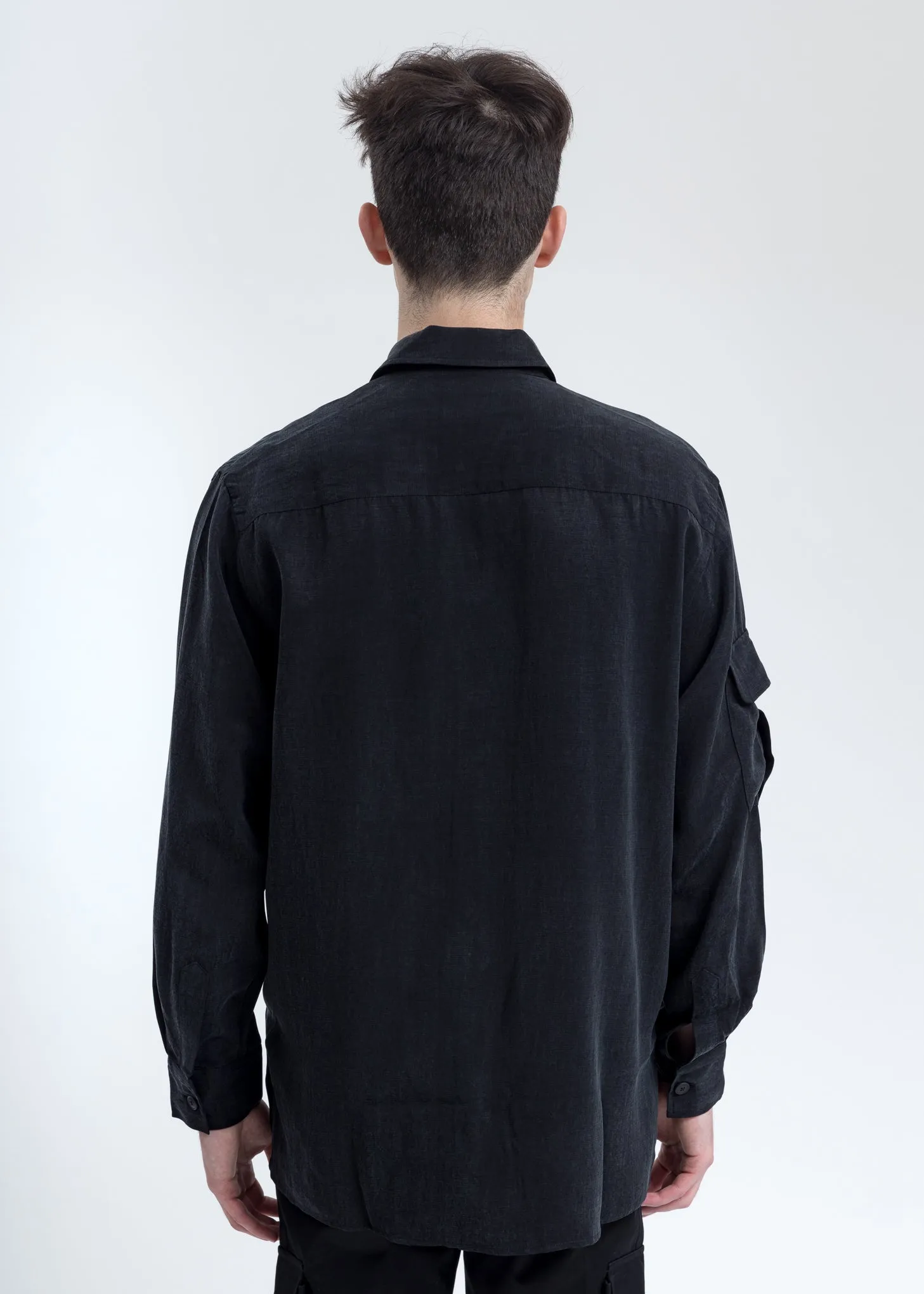 Black Cupro Dragoni Overshirt