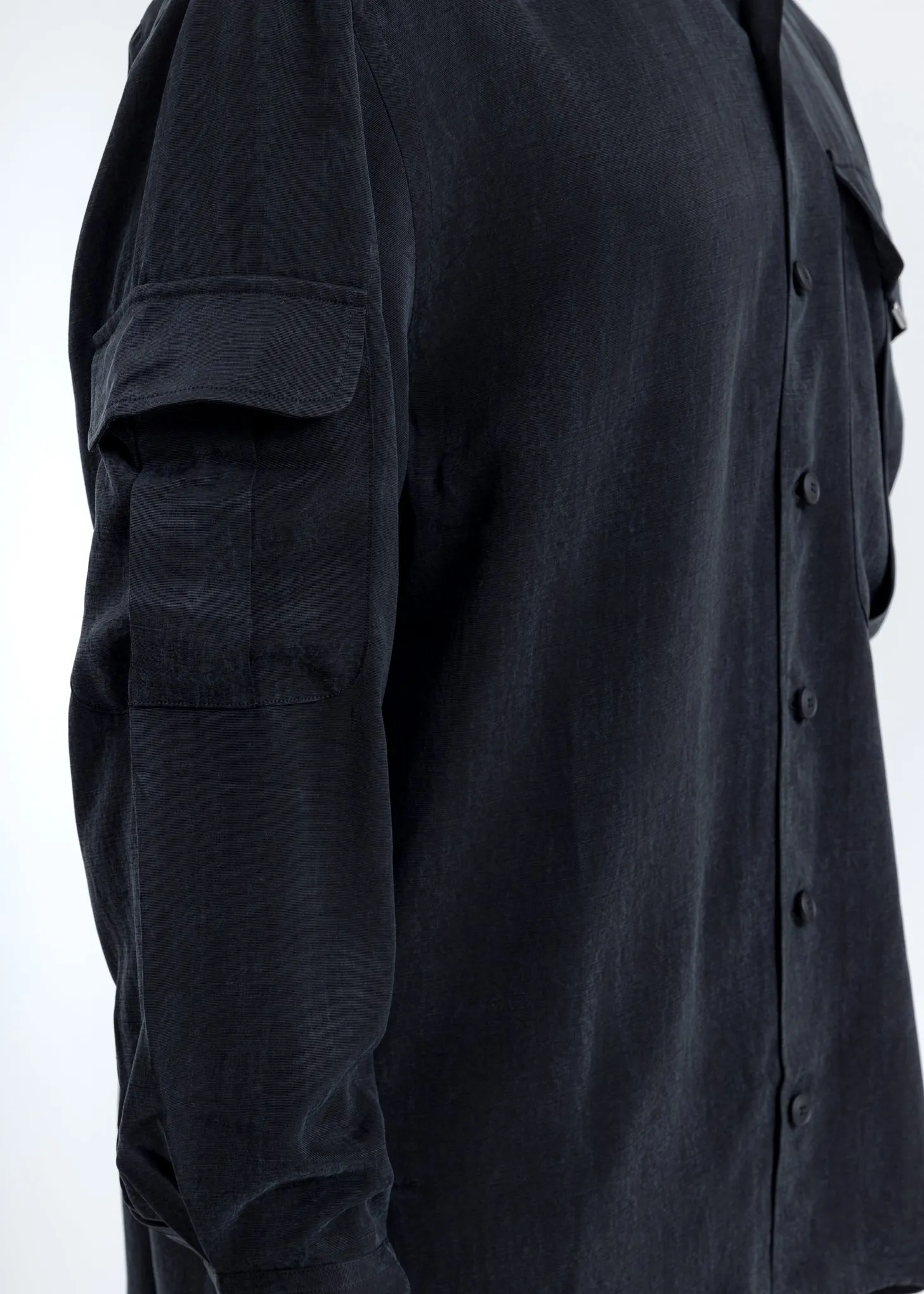 Black Cupro Dragoni Overshirt