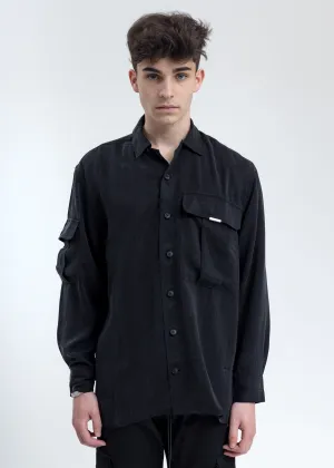 Black Cupro Dragoni Overshirt
