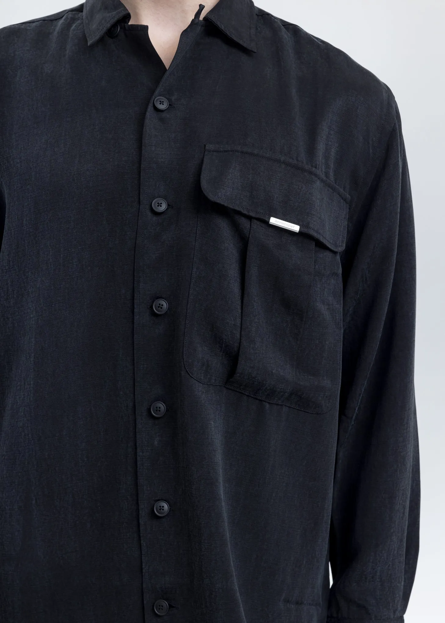 Black Cupro Dragoni Overshirt