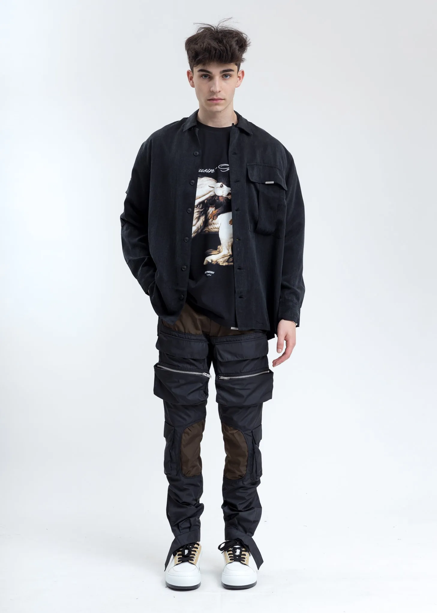 Black Cupro Dragoni Overshirt