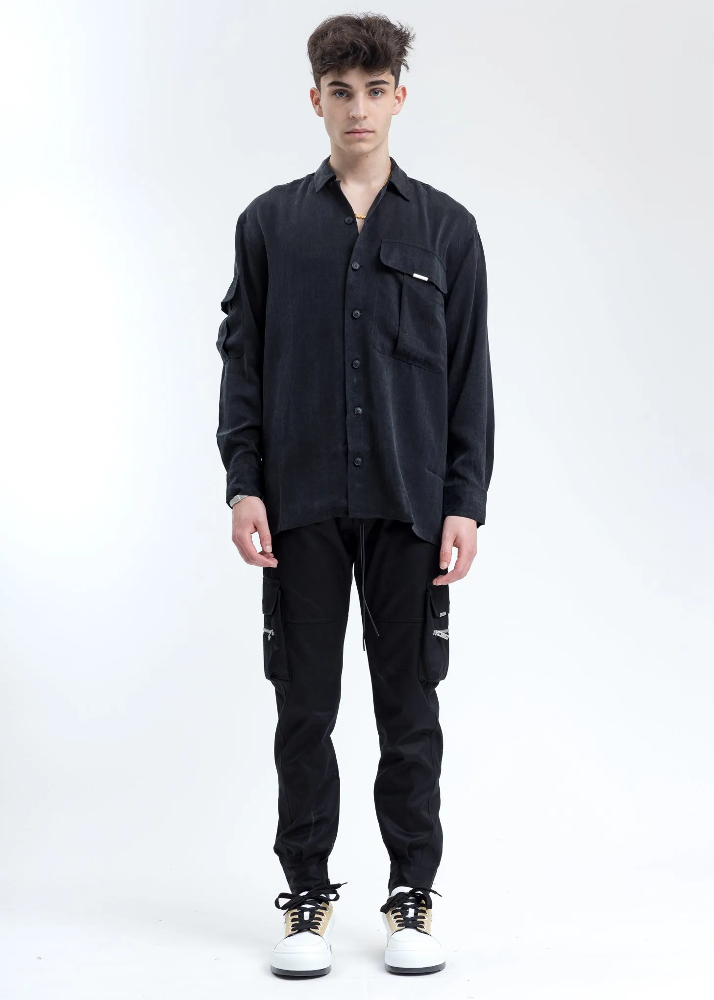 Black Cupro Dragoni Overshirt