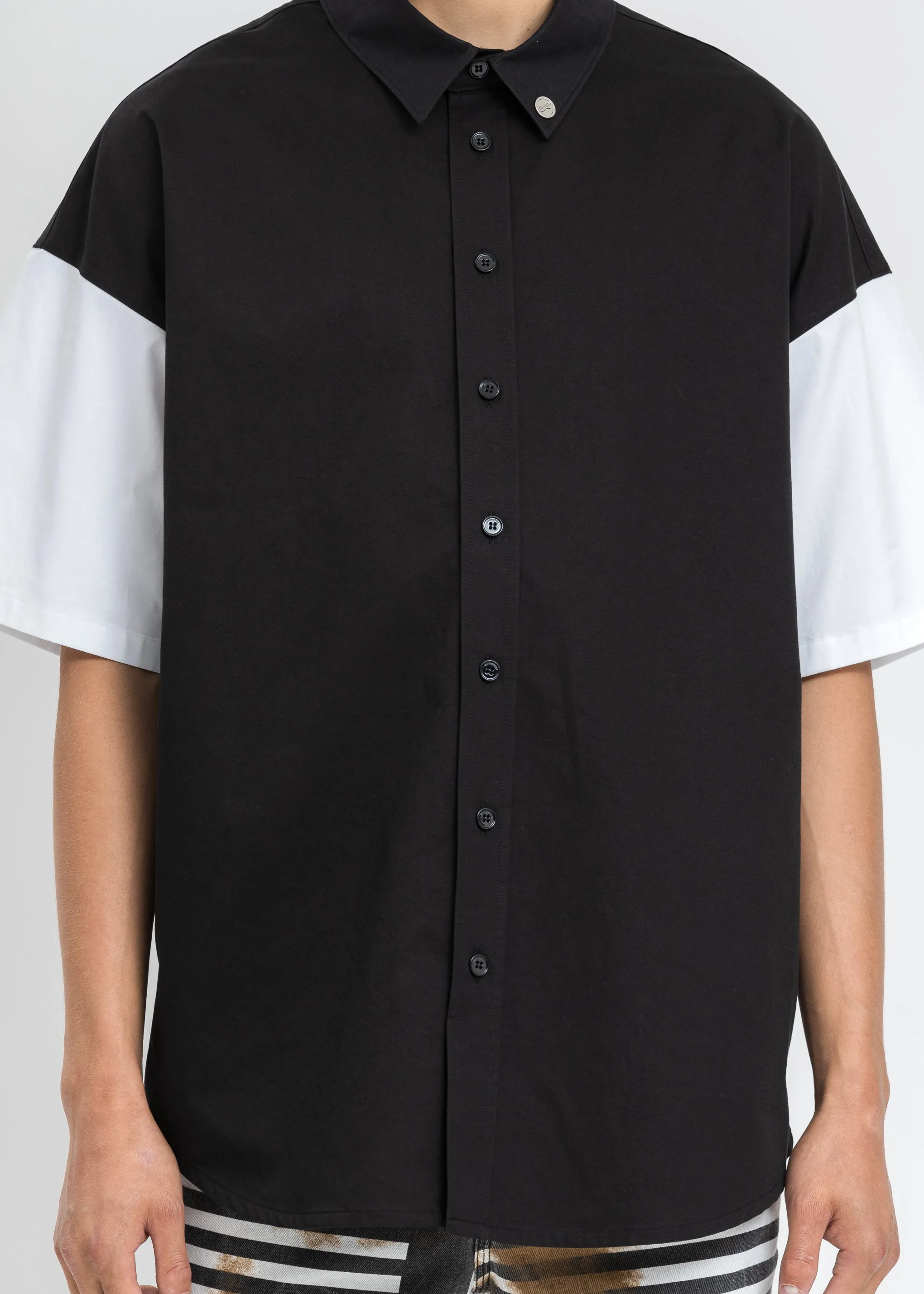 Black 'W11D" Embroidered Short Sleeve Shirt