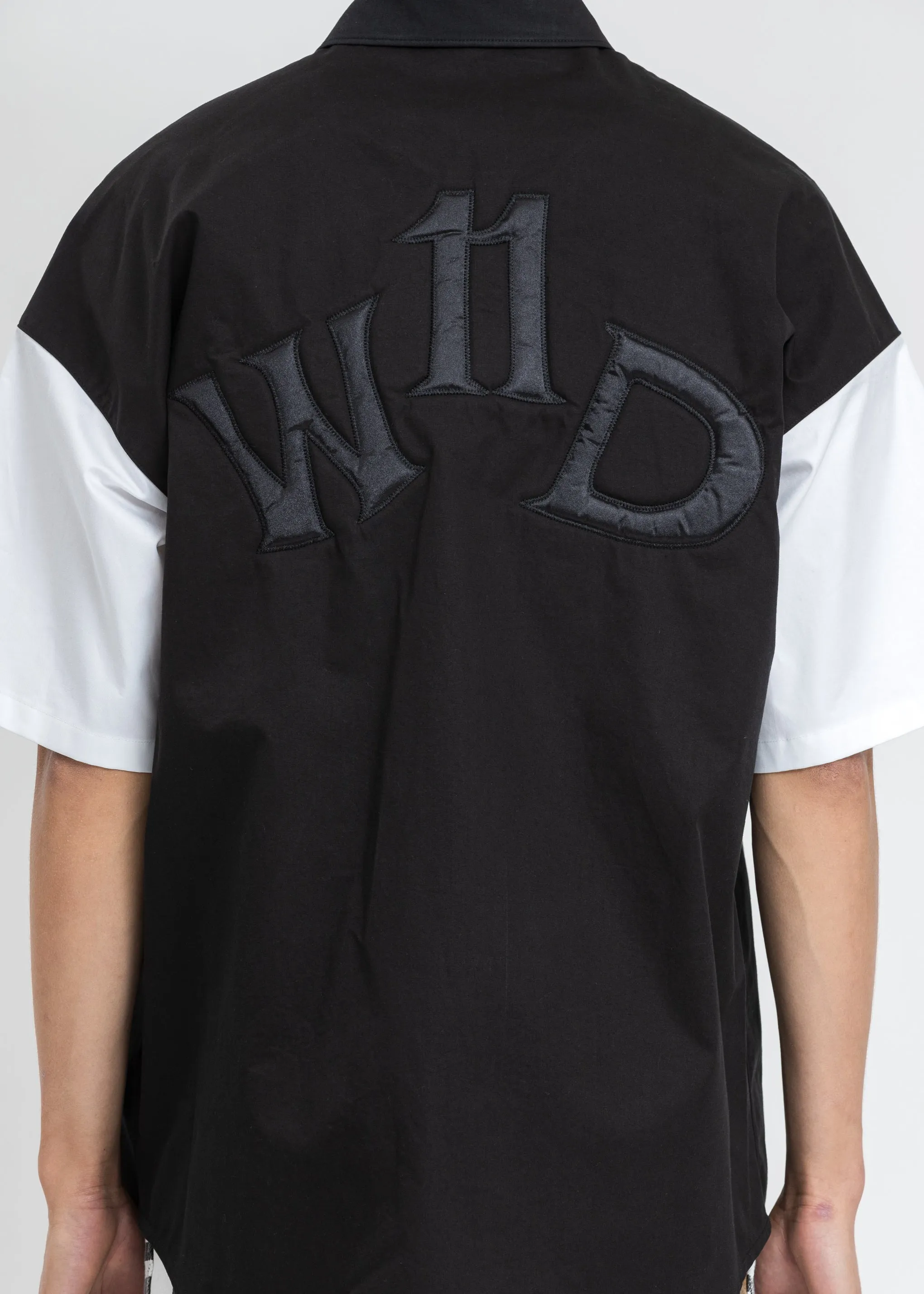 Black 'W11D" Embroidered Short Sleeve Shirt