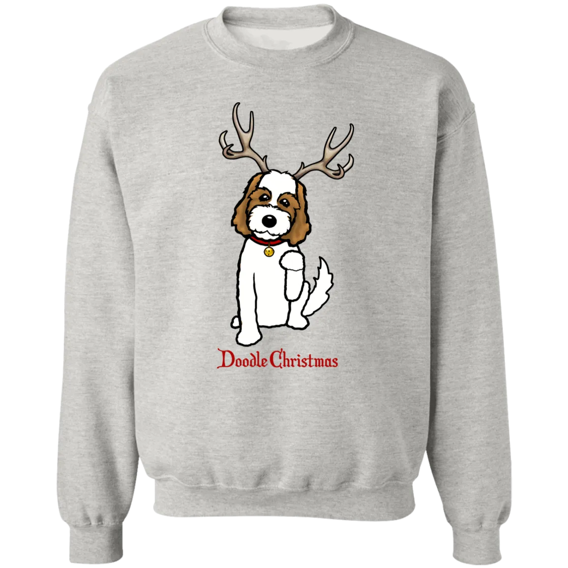 Brown and White Doodle Deer Pullover Sweatshirt  8 oz.