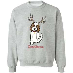 Brown and White Doodle Deer Pullover Sweatshirt  8 oz.