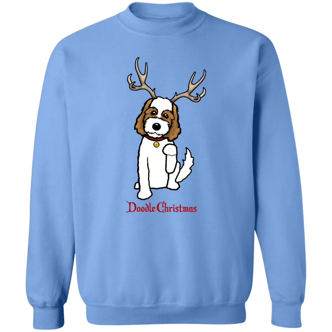 Brown and White Doodle Deer Pullover Sweatshirt  8 oz.