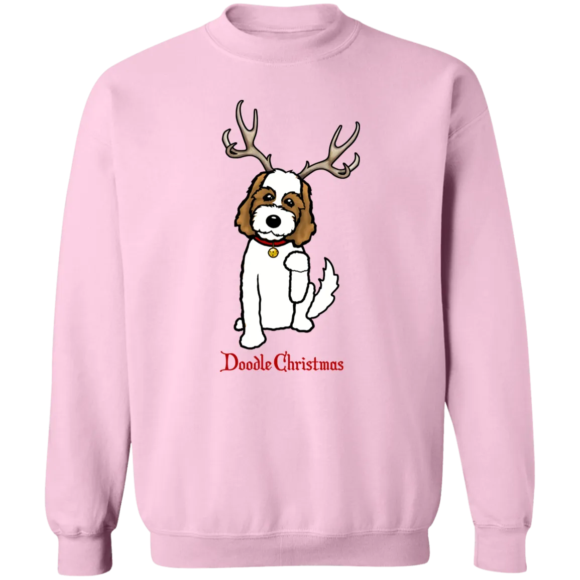 Brown and White Doodle Deer Pullover Sweatshirt  8 oz.