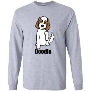 Brown and White Doodle Youth LS T-Shirt