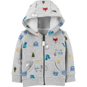 Carter's Zip-Up Fleece Hoodie Boy Grey 1J089710