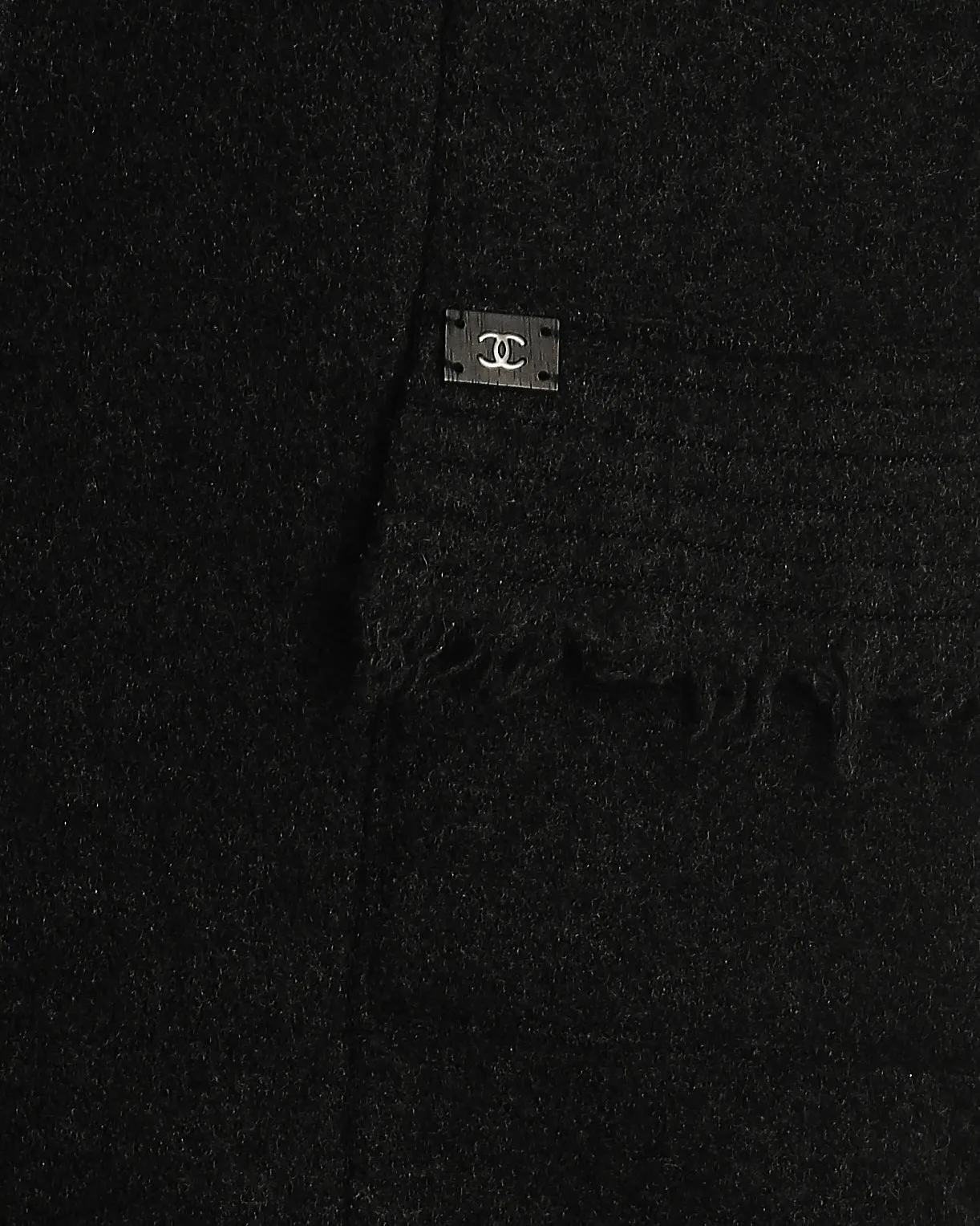 Chanel Charcoal Short Sleeve Mid Length Pocketed Jacket With Frayed Detail Fr 34 (uk 6)