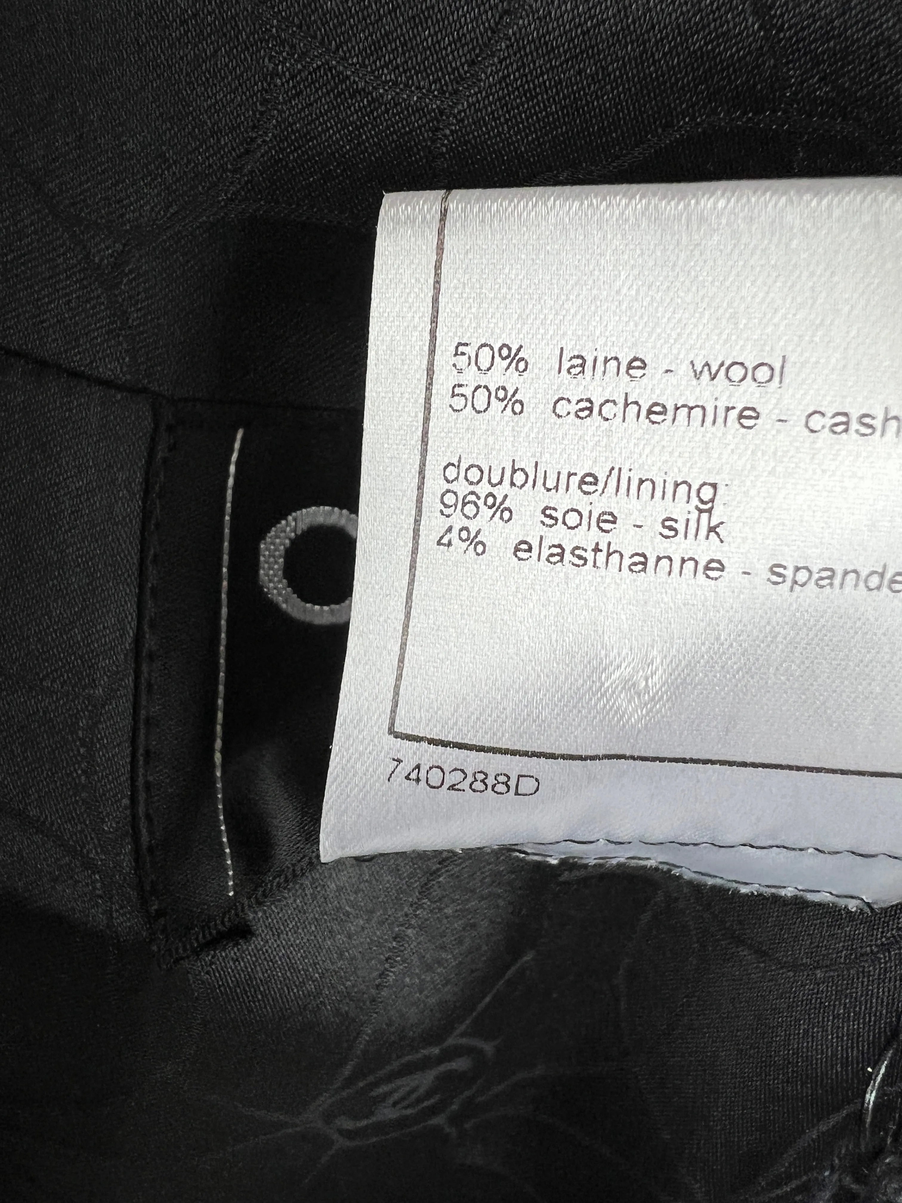 Chanel Charcoal Short Sleeve Mid Length Pocketed Jacket With Frayed Detail Fr 34 (uk 6)