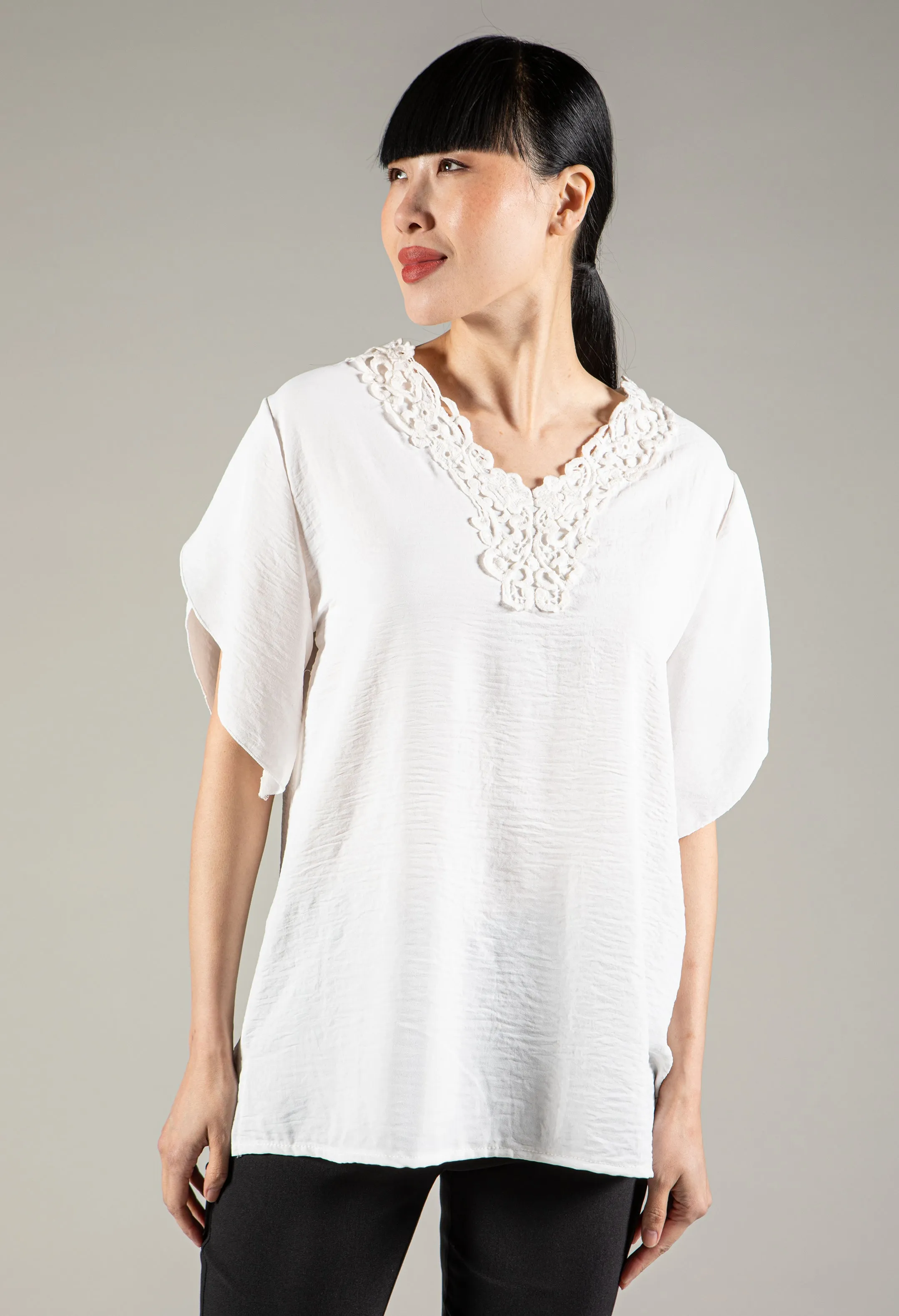 Crochet Neckline Top