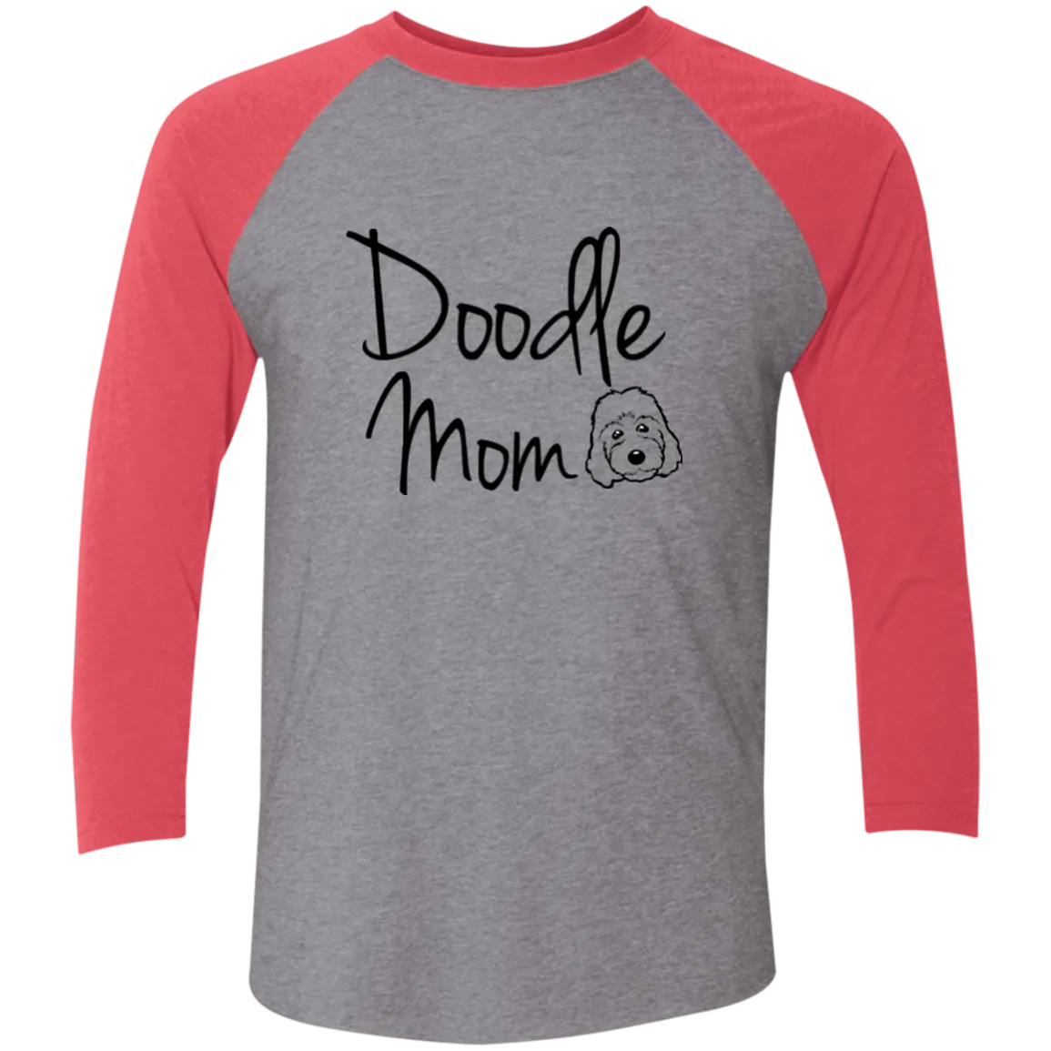 Doodle Mom 3/4 Sleeve Baseball Raglan T-Shirt - Goldendoodle or Labradoodle