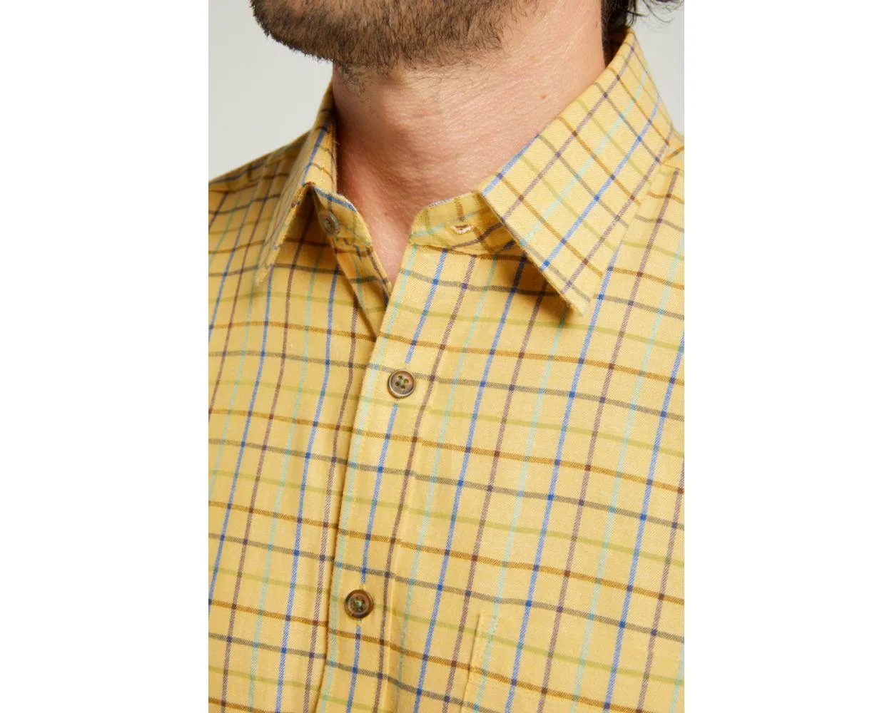 Double Two Gold Tattersall Check Long Sleeve Casual Shirt Size 15 - 23