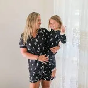 Fleur De Lis Button Down Pajamas-Adult