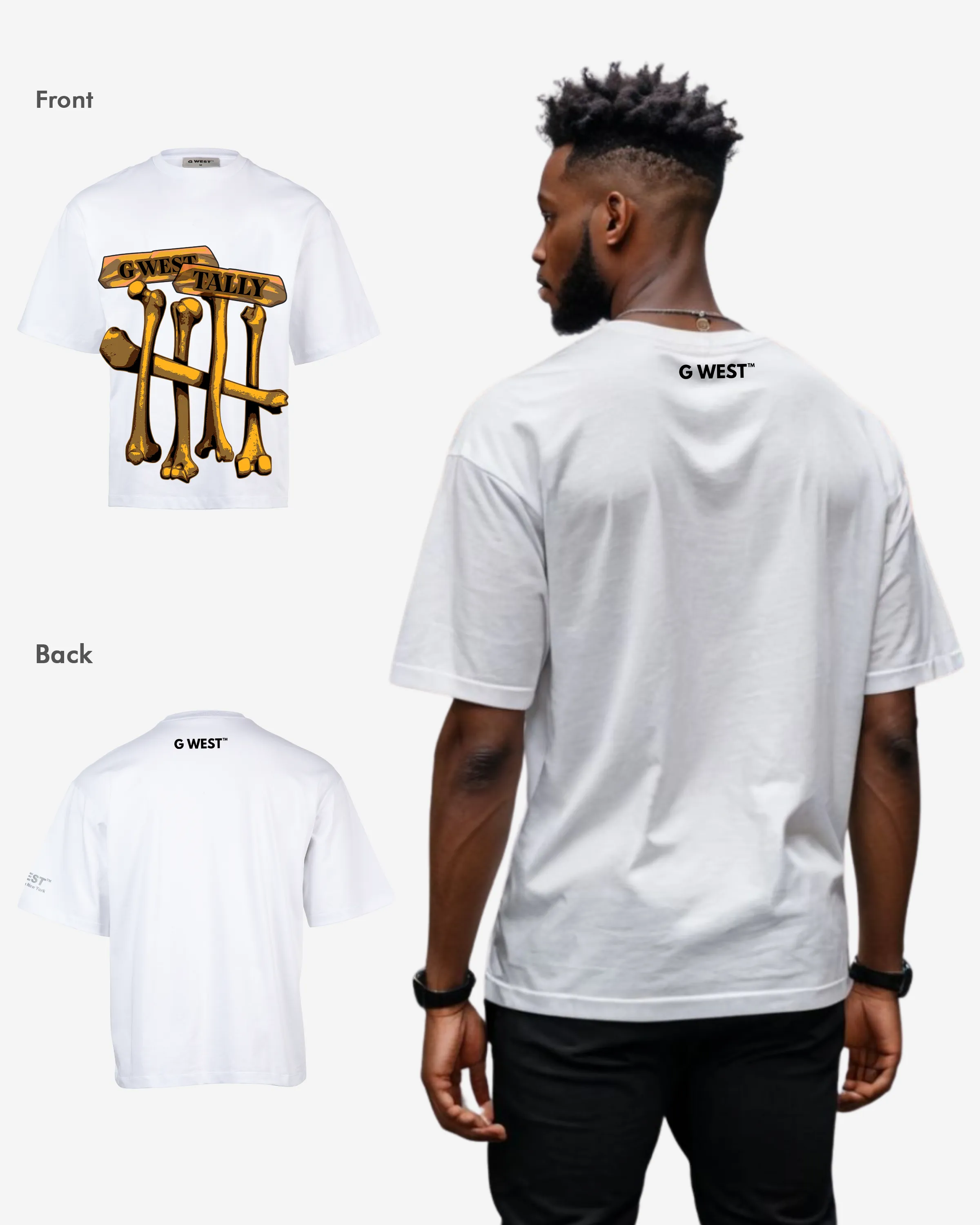 G WEST TALLY OVERSIZED TEE GWROJMT64