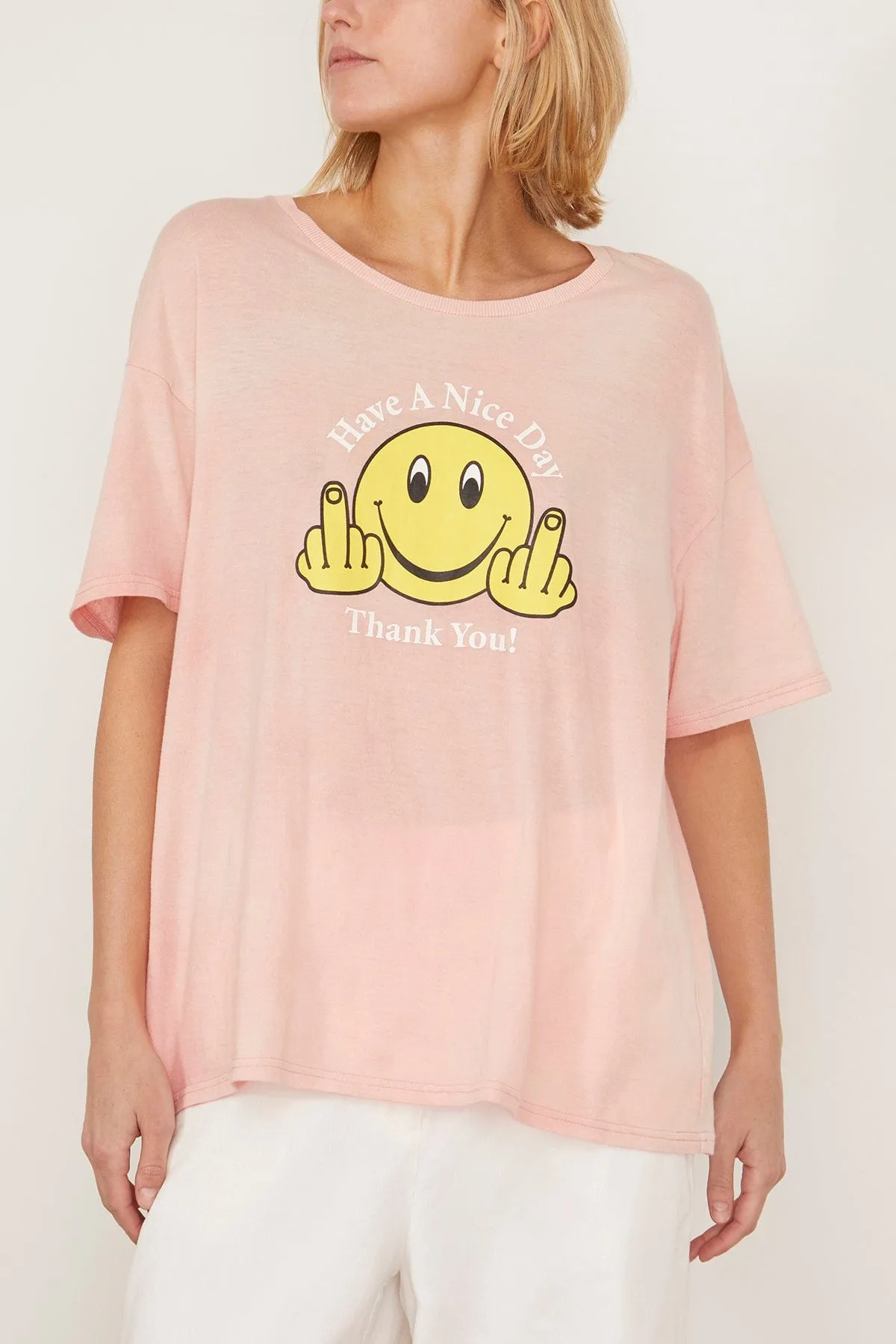 Have a Nice Day Relaxed Tee in Pink