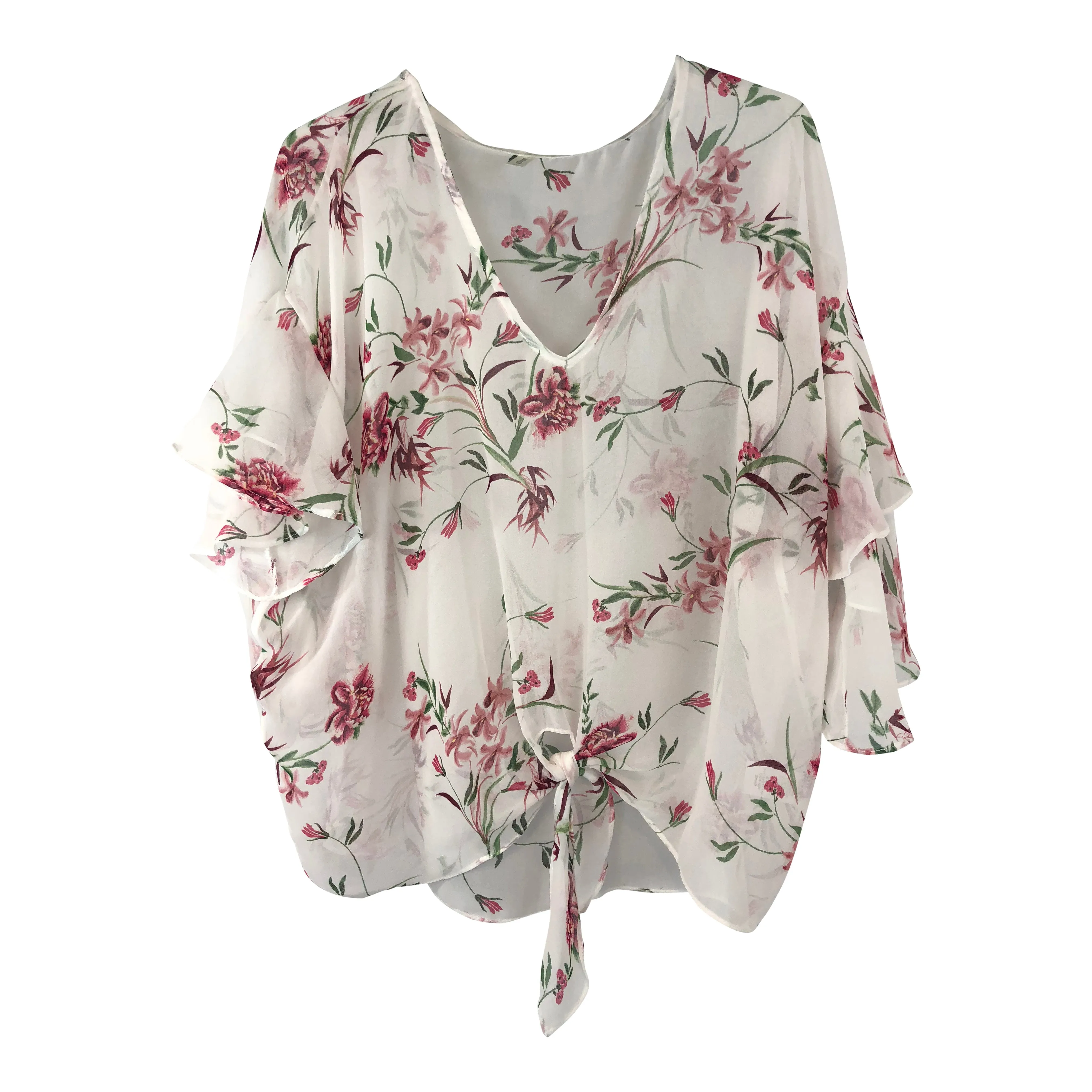 Ivory/Pink Floral Top