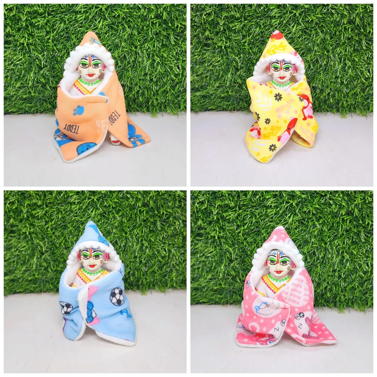 Laddu Gopal ji Nutan Shawl Ponhu Pack of 3 [Random Color]