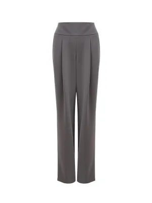 Lardini Elegant Grey Palazzo Wool Trousers