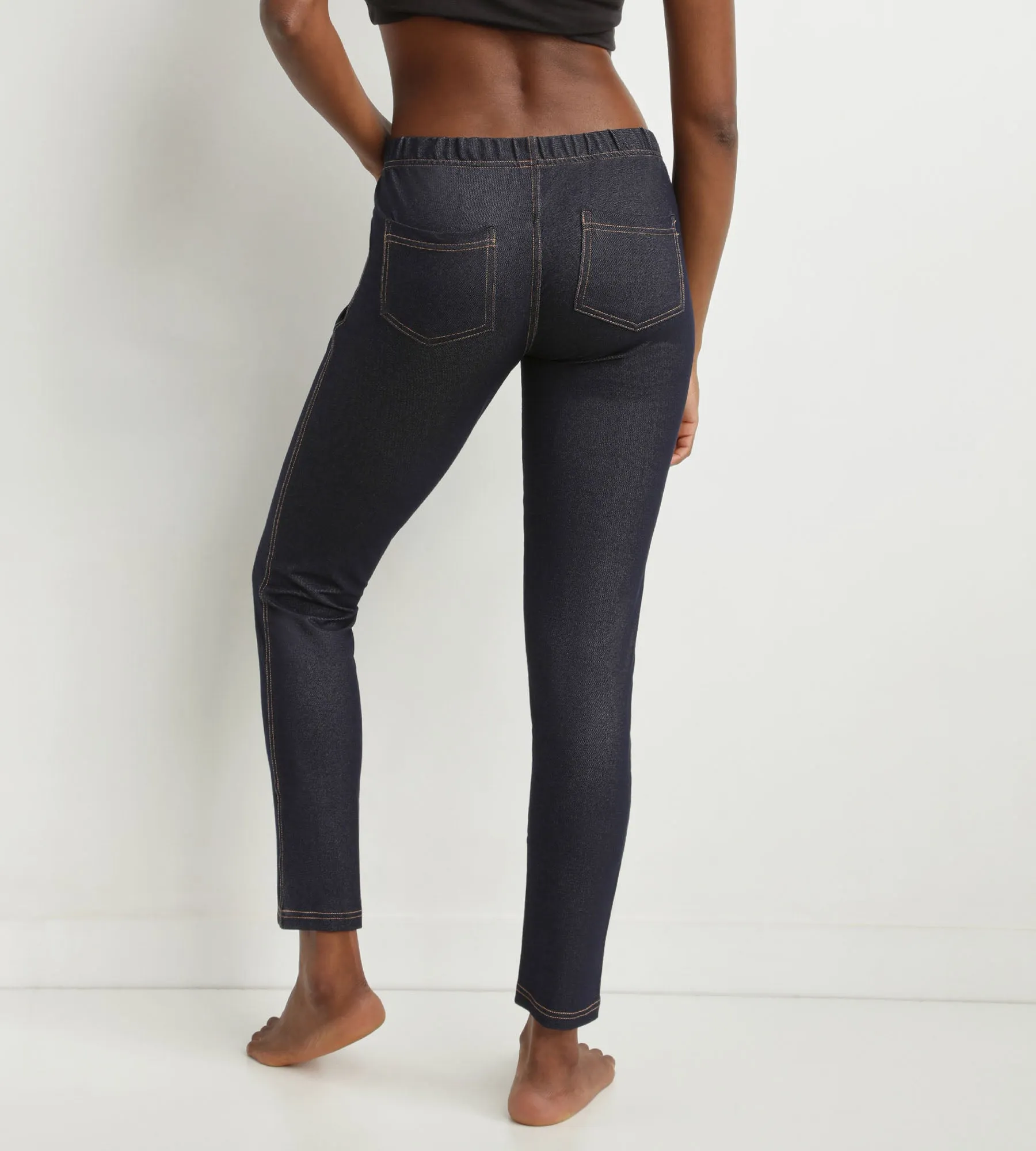 Legging femme effet jean Bleu Marine avec poches Dim Relax & Go