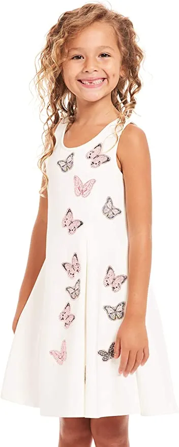 Little I Big Girls Shimmer Butterfly Skater Dress