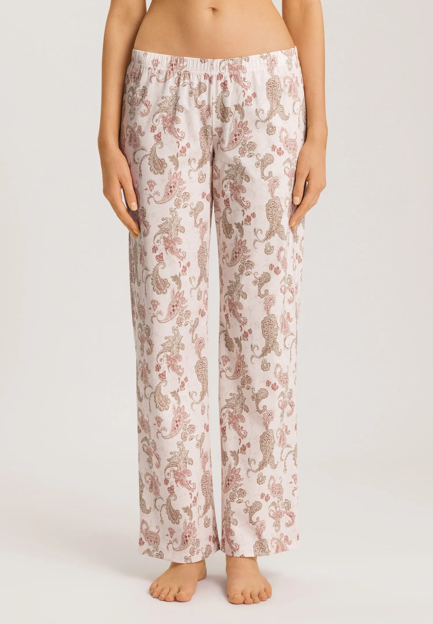 Loungy Nights Cotton Knit Pajama Pants | Rose Paisley 76492-2869