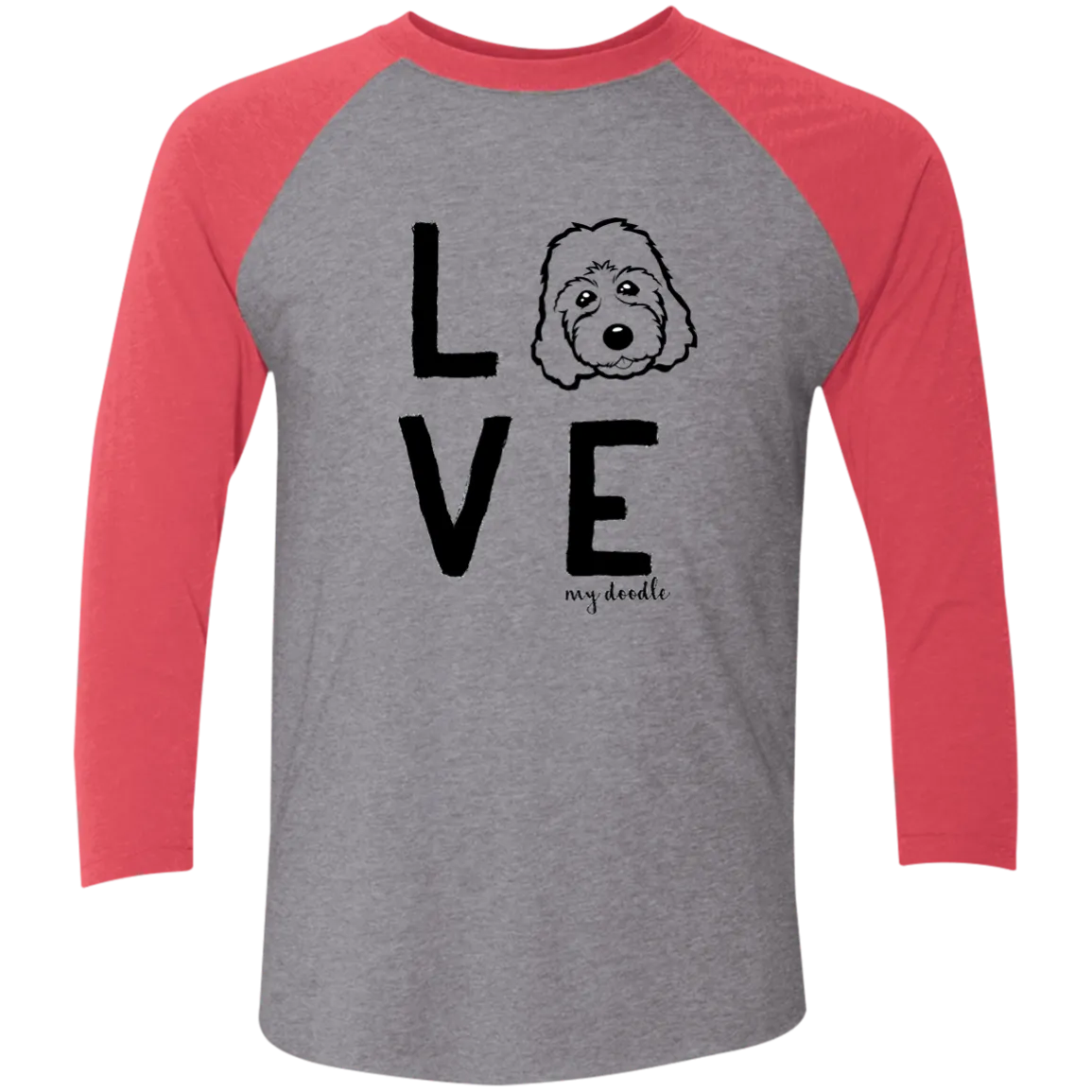 LoVe My Doodle 3/4 Sleeve Baseball Raglan T-Shirt, Goldendoodle, labradoodle shirts