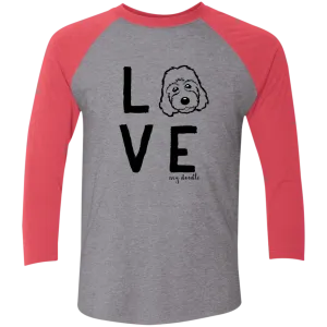 LoVe My Doodle 3/4 Sleeve Baseball Raglan T-Shirt, Goldendoodle, labradoodle shirts