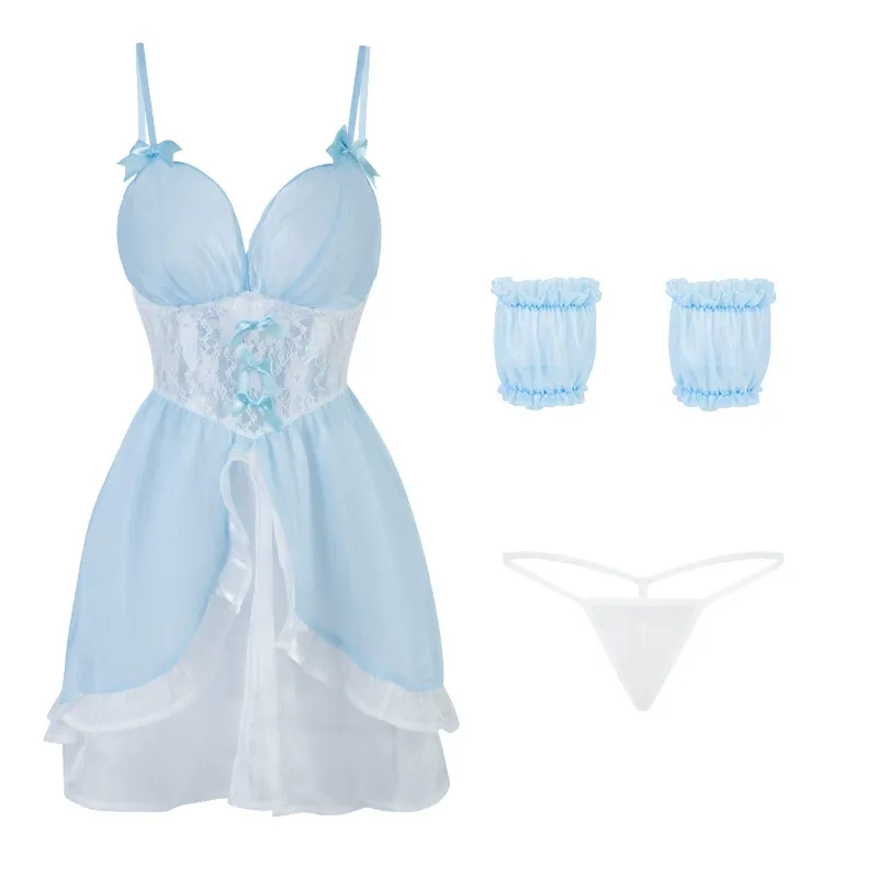 Pearlescent soft yarn cute maid outfit