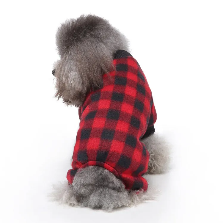 Pet / Dog / Cat Red and Black Buffalo Plaid Pajama