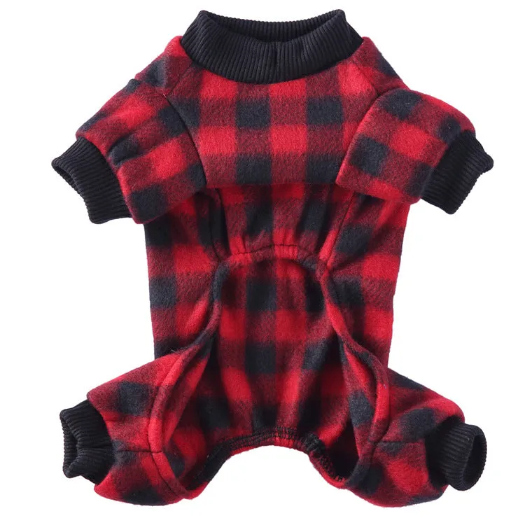 Pet / Dog / Cat Red and Black Buffalo Plaid Pajama
