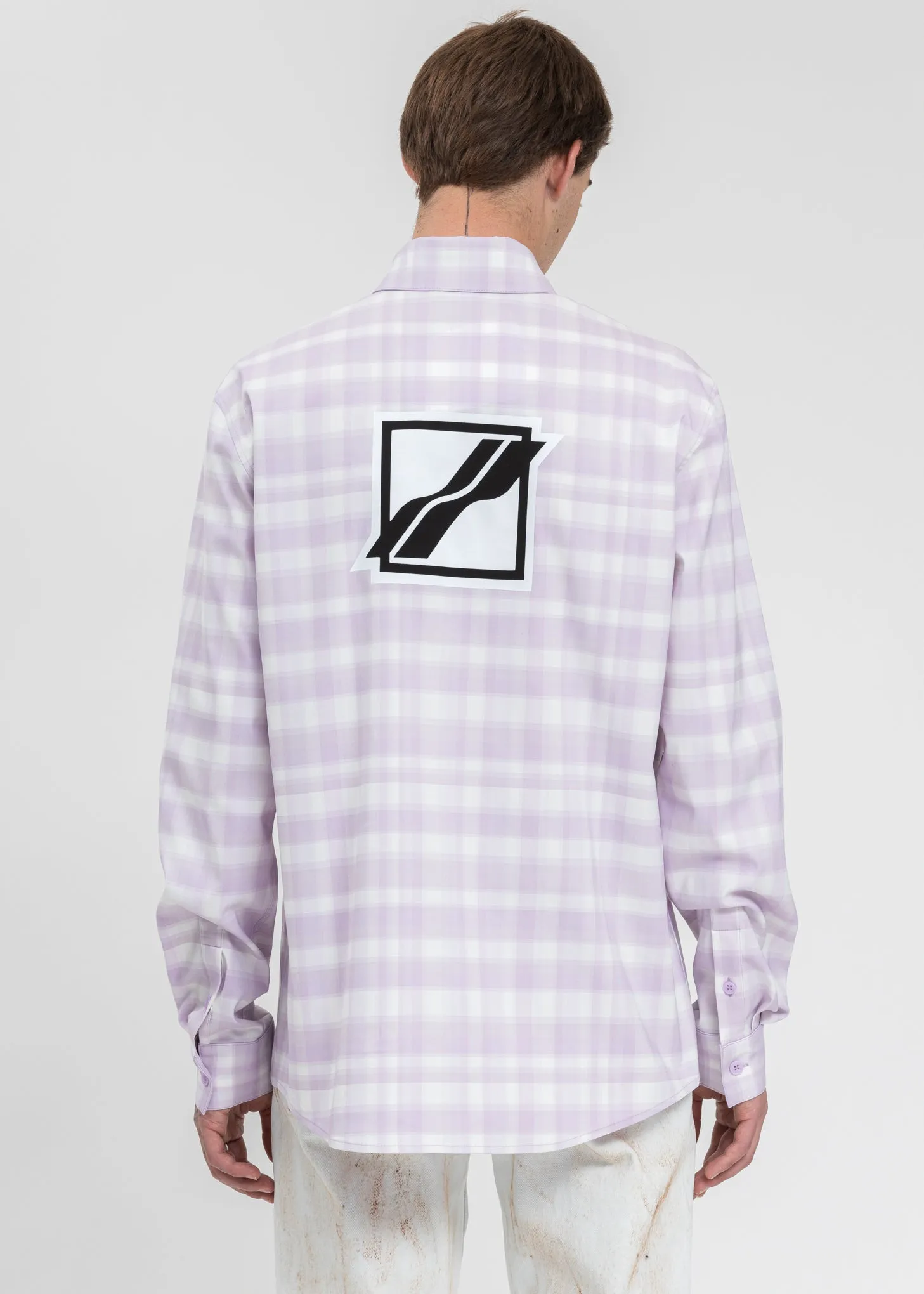 Pink Checked Logo Print Shirt