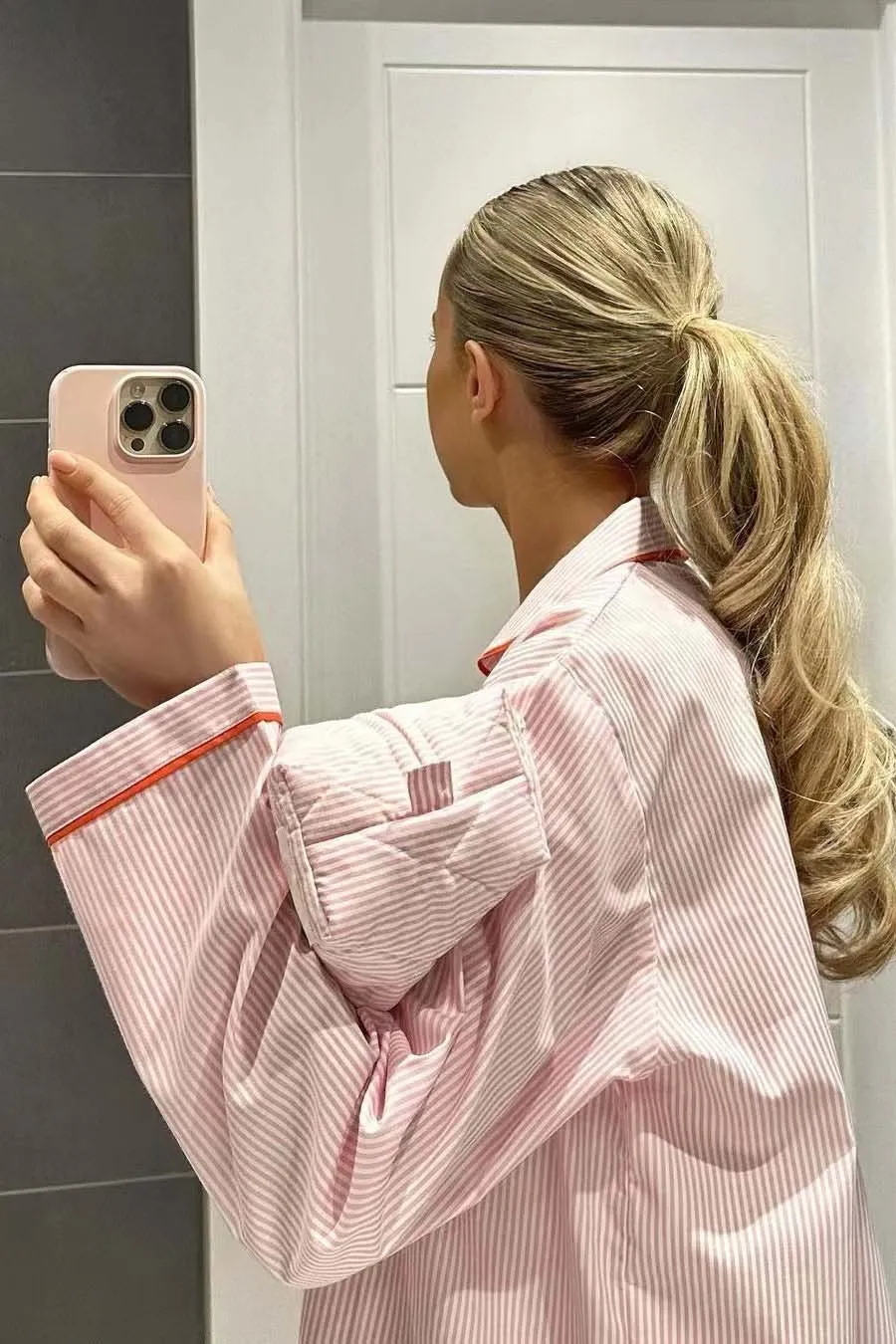 Pink Striped Heart Pajama Set