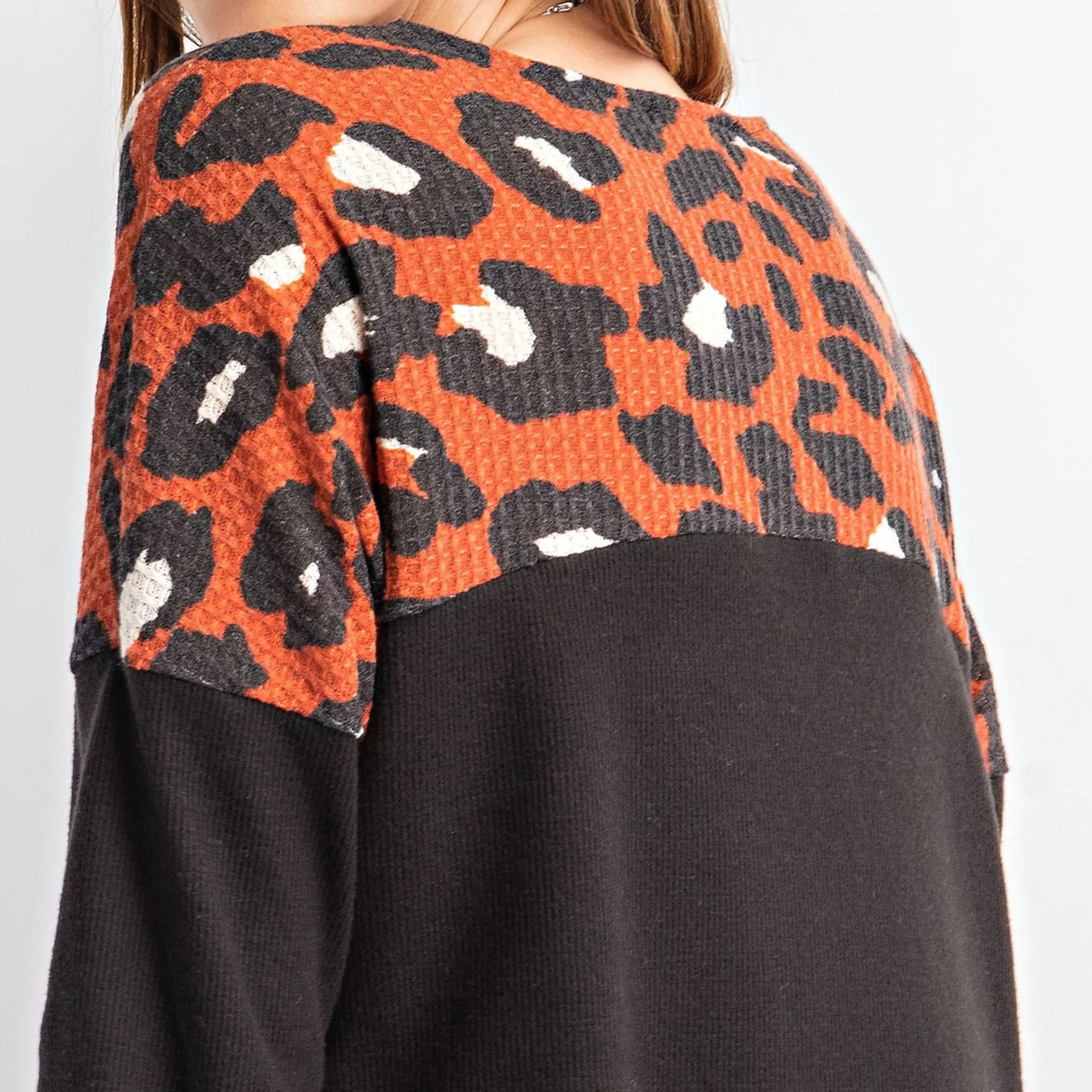 Rae Mode Women's Animal Print Knit Long Sleeve