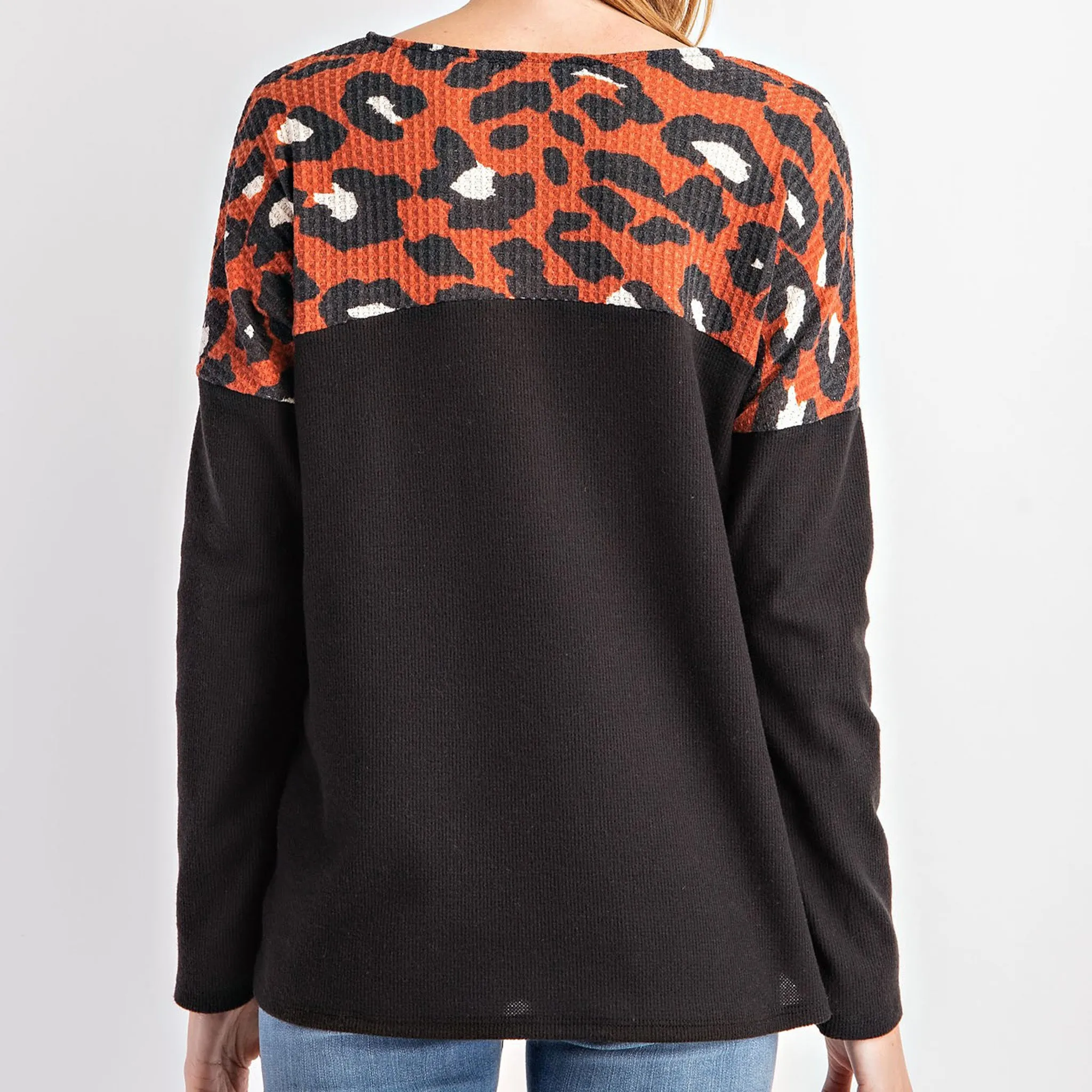 Rae Mode Women's Animal Print Knit Long Sleeve