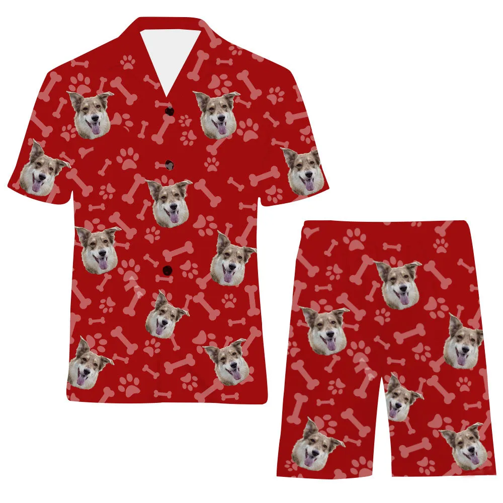 Red Dog Photo Custom Bone Paw Print Custom