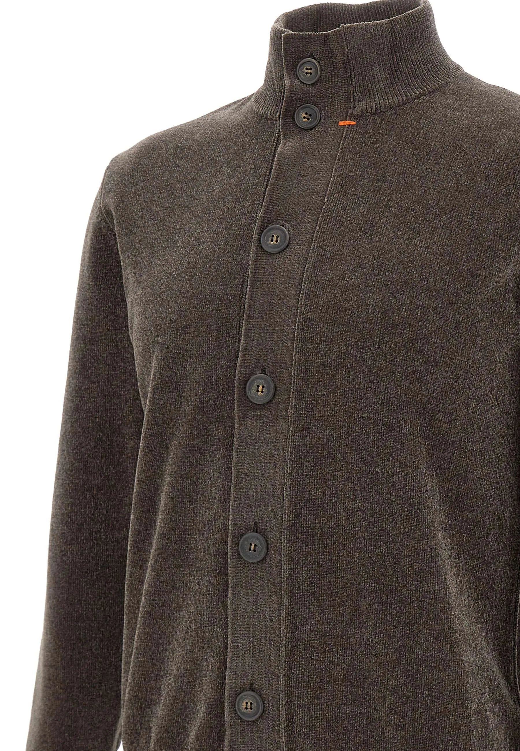 Soft Chocolate Chenille Cardigan for Men