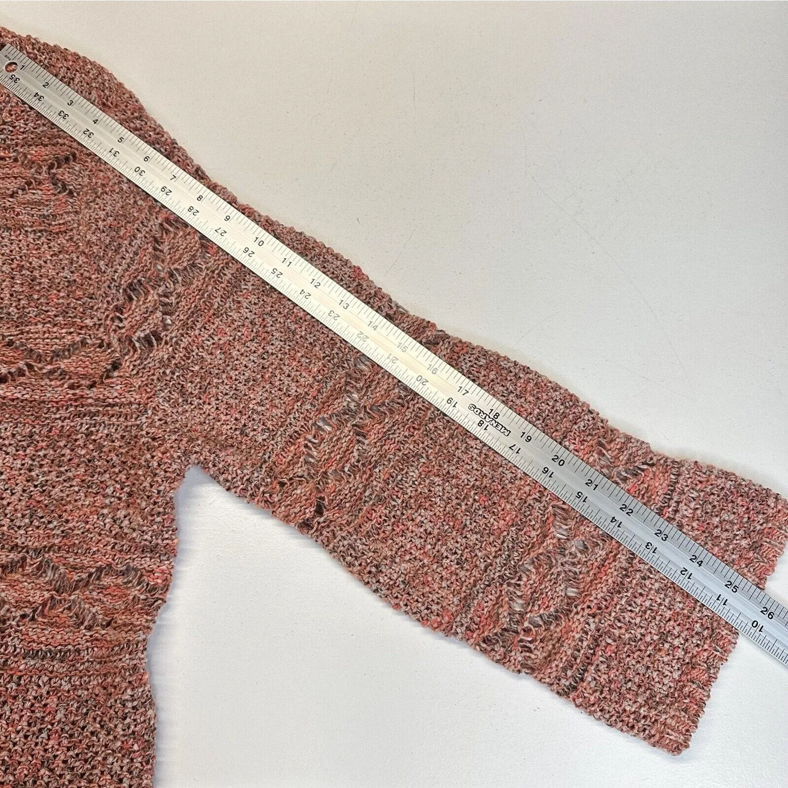 Soft Surroundings Sweater 1X Tunic Open Knit Orange Boho Top Coastal Cowgirl