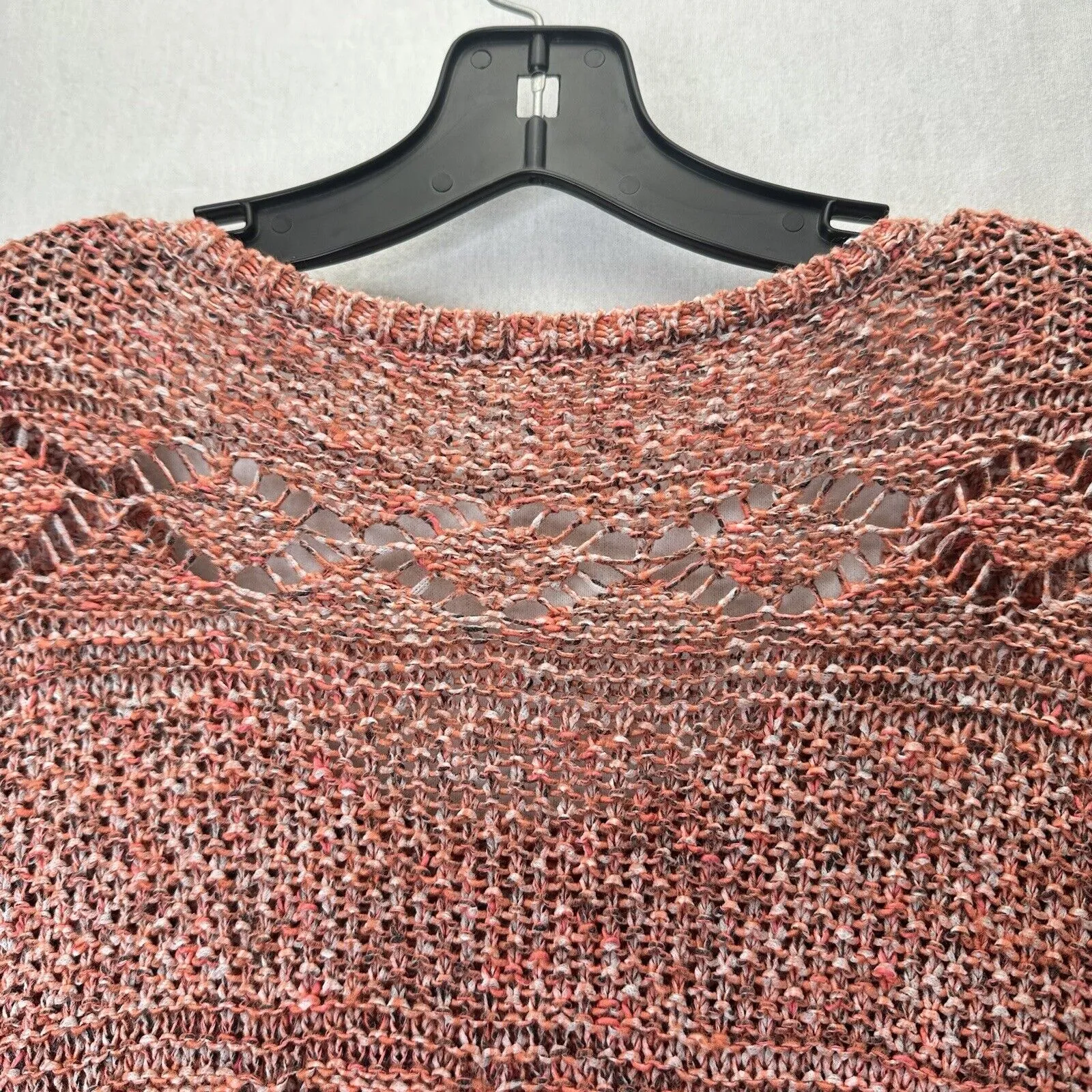 Soft Surroundings Sweater 1X Tunic Open Knit Orange Boho Top Coastal Cowgirl