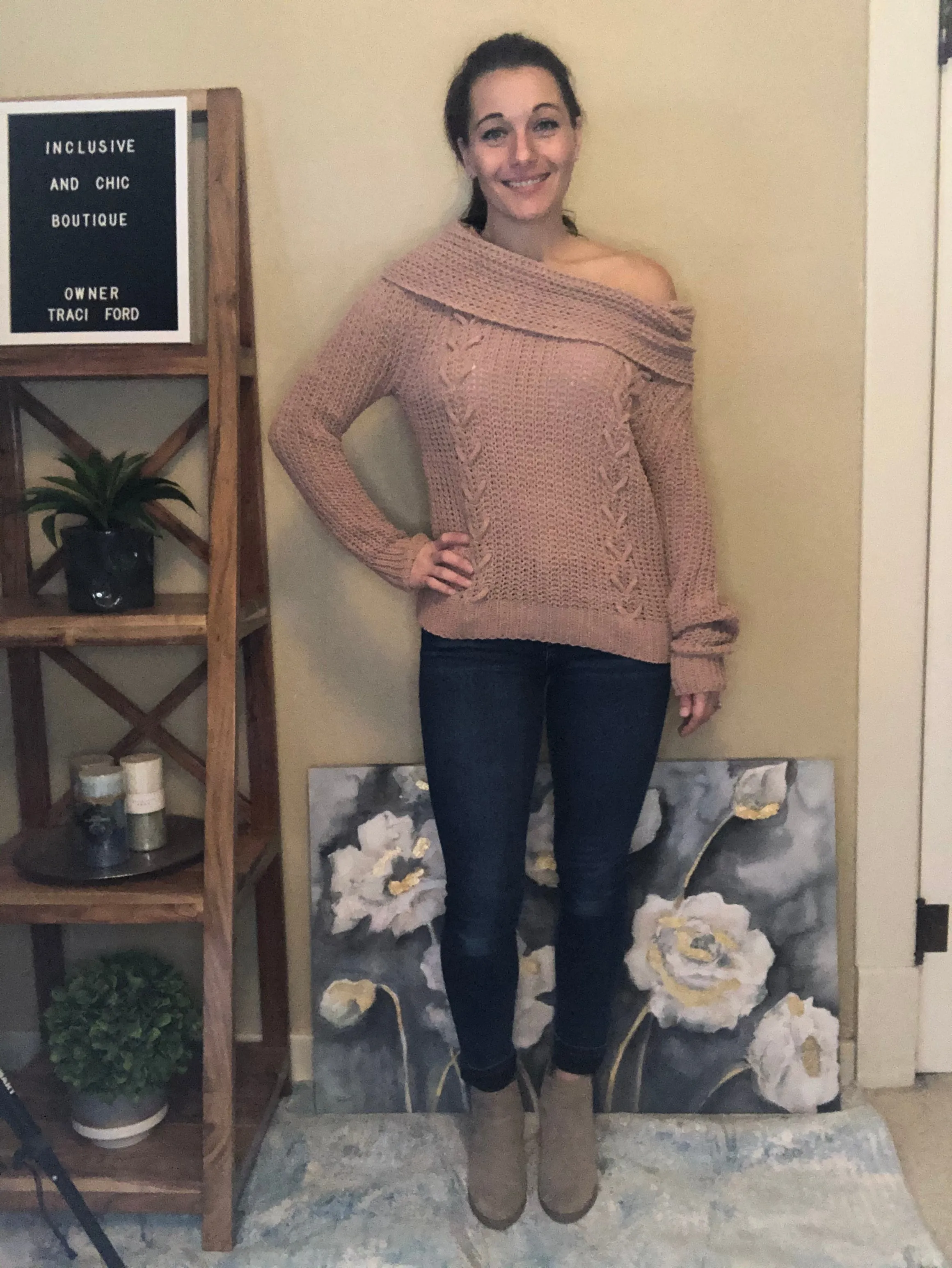 Unbelievably Soft Taupe Sweater (Off Shoulder(s) or Cowl Neck)