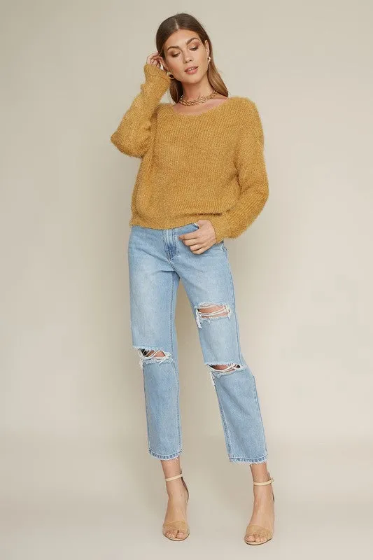 White Eyelash Sweater