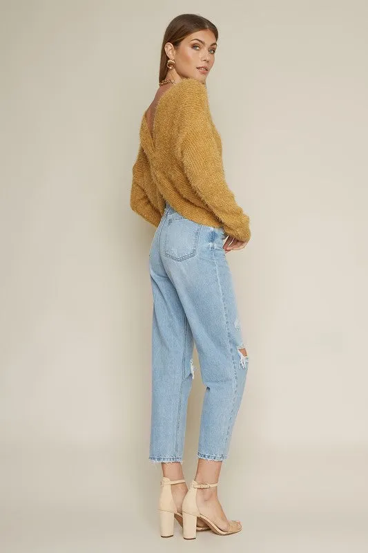White Eyelash Sweater