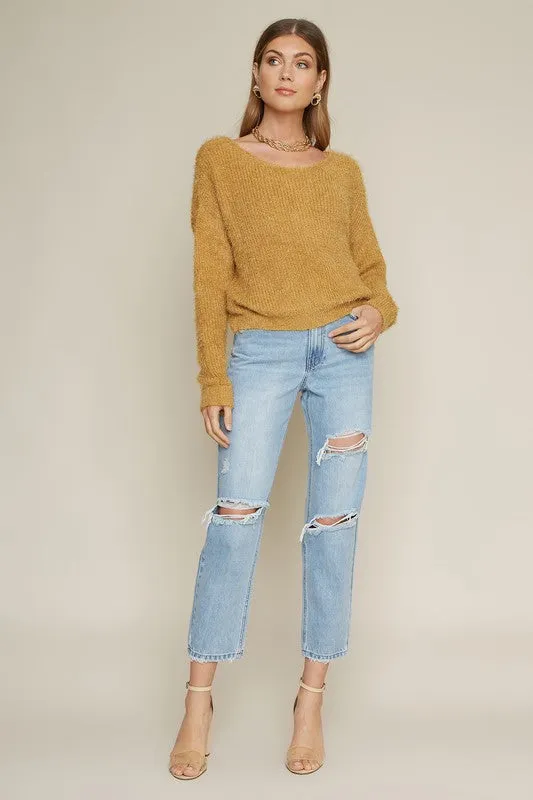 White Eyelash Sweater