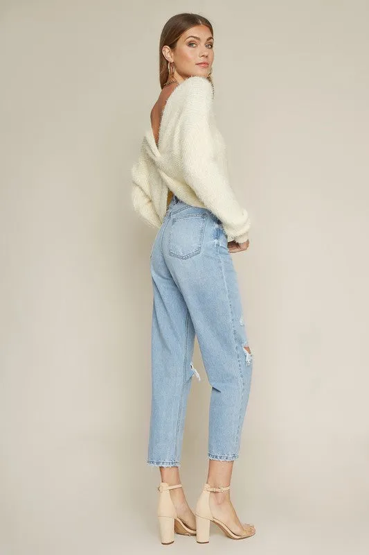 White Eyelash Sweater