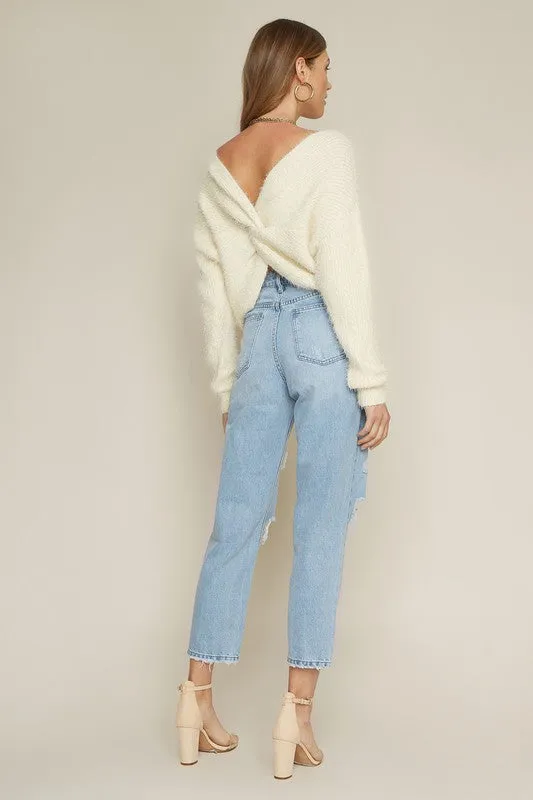 White Eyelash Sweater