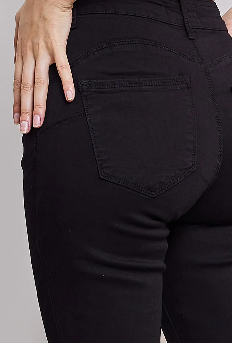 Wholesale Black Push-Up Slim Color Trousers